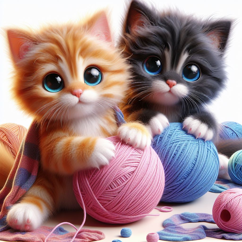 Two funny kittens